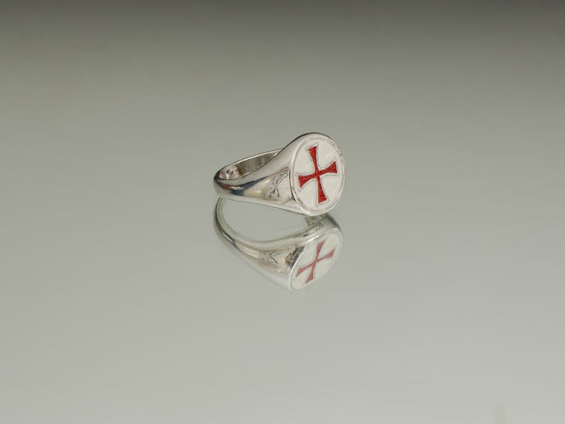 Decorative Templar sword with screen-printed reconstituted wood wall bracket Red Templar cross ring #Terressens